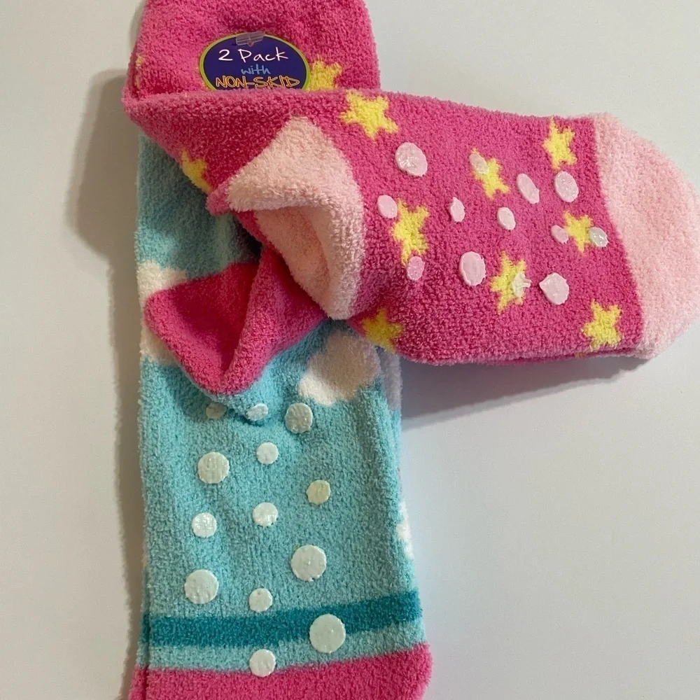Jefferies Girl's Non-Skid Socks Size Small Shoe Size 9-1